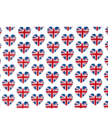 Union Jack Hearts Polycotton Print, White