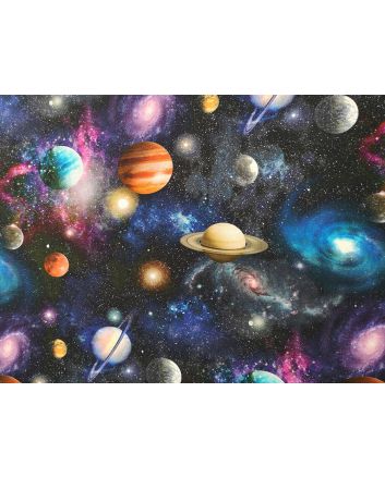 Universe Digital Cotton Print, Planets
