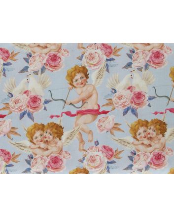 Valentines Collection Digital Cotton Print, Cupid