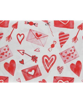 Valentines Collection Digital Cotton Print, Love Letters