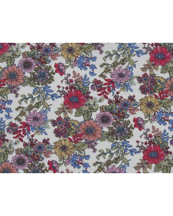 Valley Meadow Floral Cotton Poplin Print, Ivory