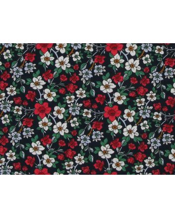 Valley Walk Flora Cotton Poplin Print, Navy