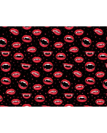 Vampire Lips Cotton Print