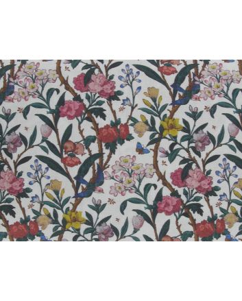 Vibrant Butterfly Garden Cotton Print