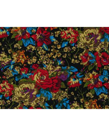 Vibrant Rose Printed Needlecord, Red
