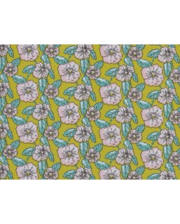Vintage Floral Polycotton, Mustard