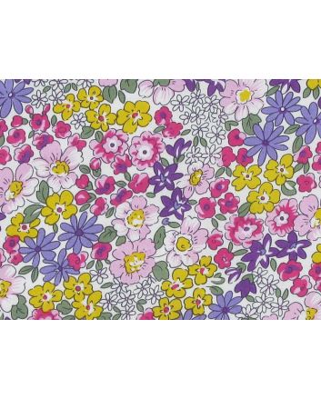 Vintage Flower Garden Cotton Poplin, Lilac
