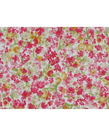 Watercolour Meadow Cotton Poplin Print, Red