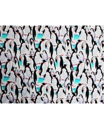 Watercolour Penguins Christmas Cotton Jersey