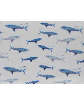 Watercolour Sharks Cotton Jersey
