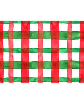 Watercolour Tartan Christmas Cotton Jersey
