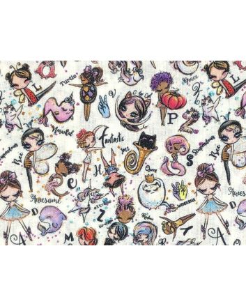 Whimsical Girls Cotton Print