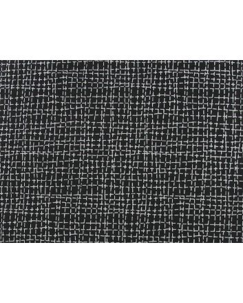 White Weave Cotton Print, Black