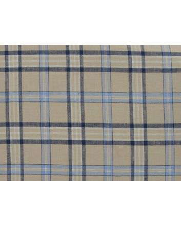 Wicklow Check Yarn Dyed Irish Linen, Beige