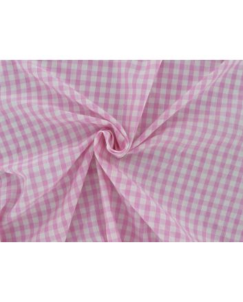 Wide Width Woven Polycotton Quarter Inch Gingham, Pink