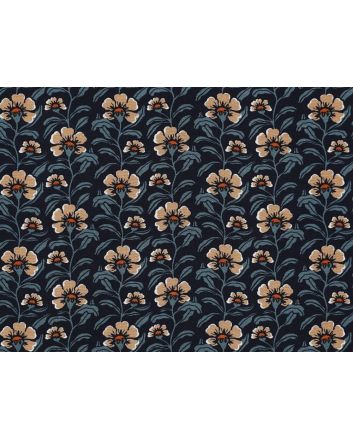 William Stem Soft Viscose Poplin, Navy