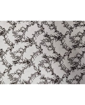 Winter Frost Scalloped Edged Sequin Embroidered Tulle, Black