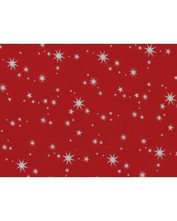 Winter Stars Polycotton Print, Red