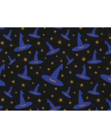Witches Hat Polycotton Print, Black