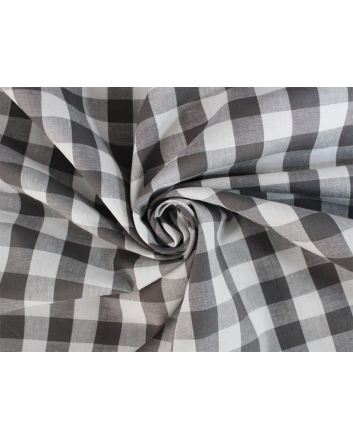 Woven Cotton 1.5cm Check, Grey