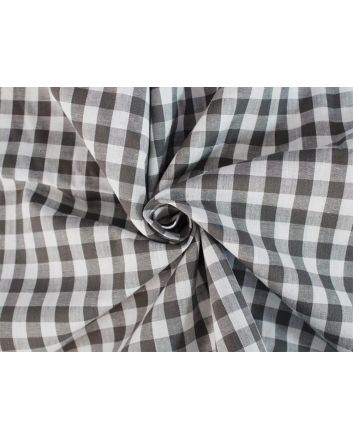 Woven Cotton 1cm Check, Grey