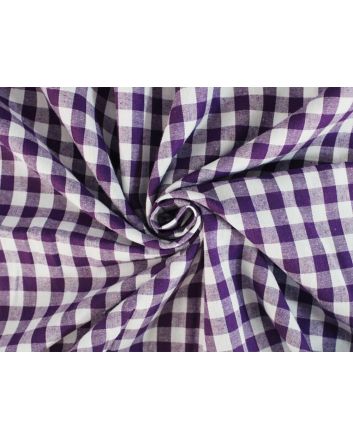 Woven Cotton 1cm Check, Purple