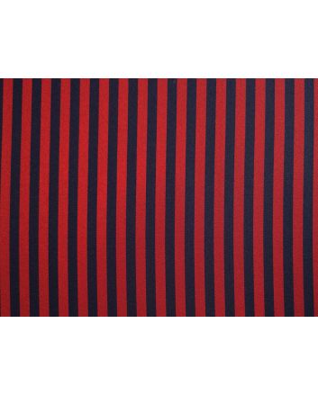 Woven Narrow Width Silk, Stripe, Navy and Red