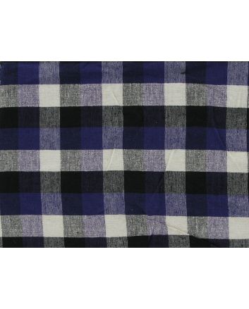 Woven Noile Silk Multi Check, Purple and Black