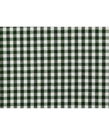 Yarn Dyed Cotton Chambray 1cm Gingham, Dark Green