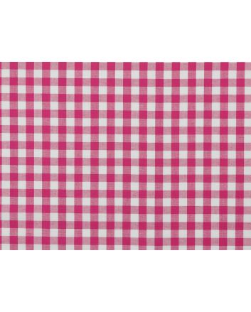 Yarn Dyed Cotton Chambray 1cm Gingham, Fuschia