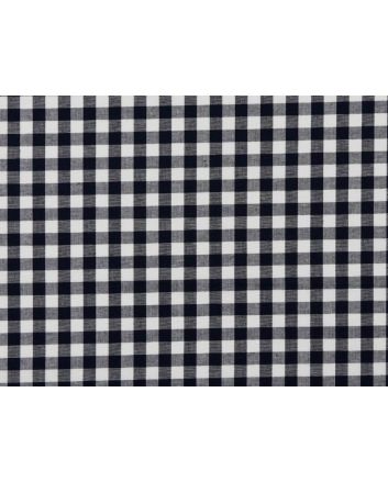 Yarn Dyed Cotton Chambray 1cm Gingham, Navy