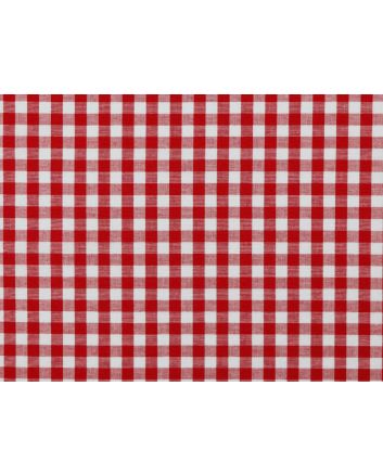Yarn Dyed Cotton Chambray 1cm Gingham, Red
