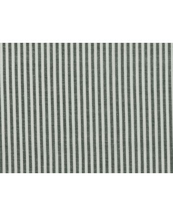 Yarn Dyed Cotton Chambray 3mm Stripe, Dark Green