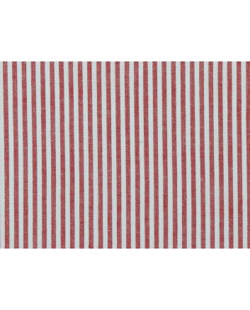 Yarn Dyed Cotton Chambray 3mm Stripe, Red