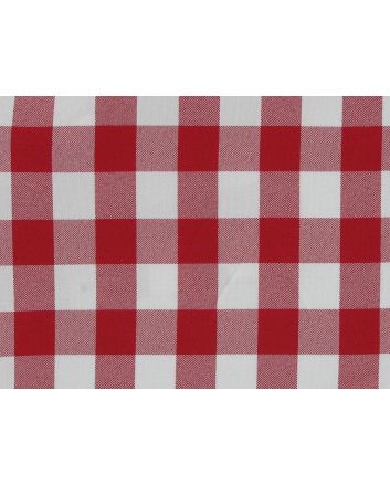 Yarn Dyed Gingham Bi-Stretch Panama, 2cm Check, Red