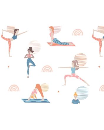 Yoga Wellness Cotton Print, Yoga Pose