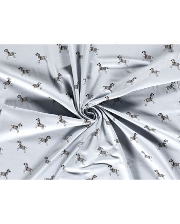 Zebra Dance Cotton Jersey, Sky