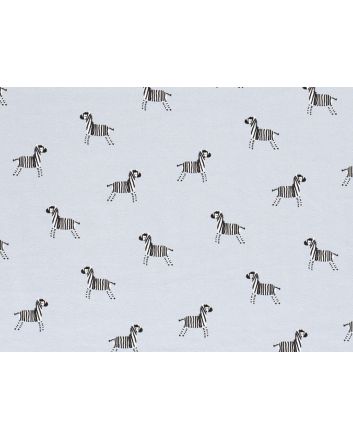 Zebra Dance Cotton Jersey, Sky