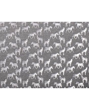 Zebra Foil Cotton Jersey, Light Grey
