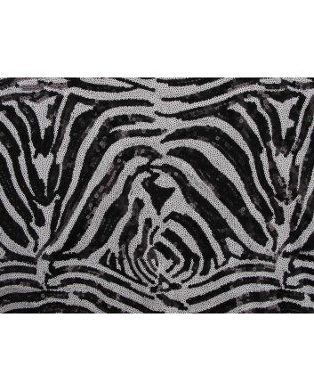 Zebra Stripe Allover Sequin Tulle