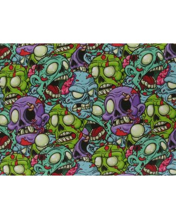 Zombie Land Cotton Jersey Print, Blue
