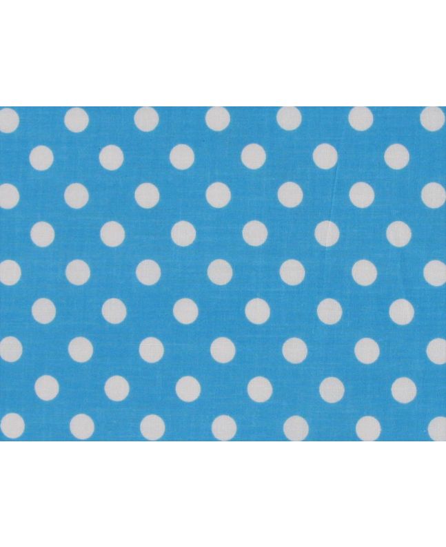 1cm Spot Polycotton Print, Turquoise