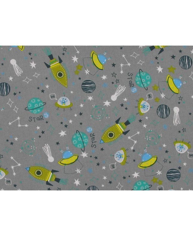 Adventure And Beyond Cotton Print, Grey