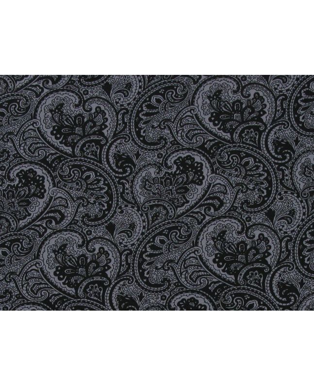 Agal Paisley Cotton Poplin  Print, Black
