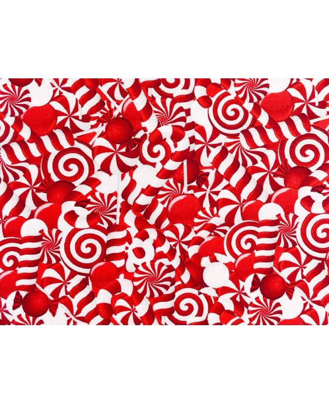 Allover Christmas Candy Cane Cotton Print