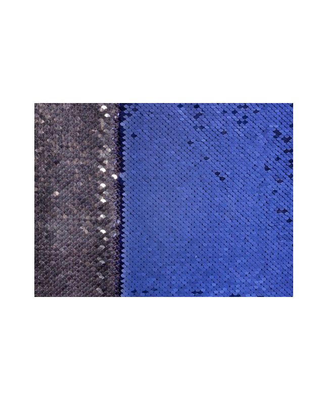 Allover Reversible Sequin, Blue and Silver