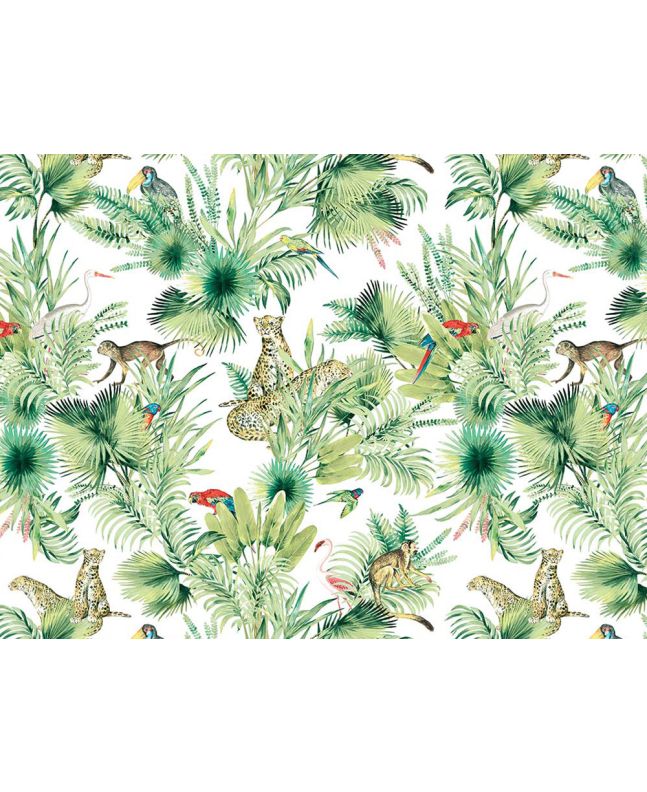 Amazonian Animals Cotton Print, Natural