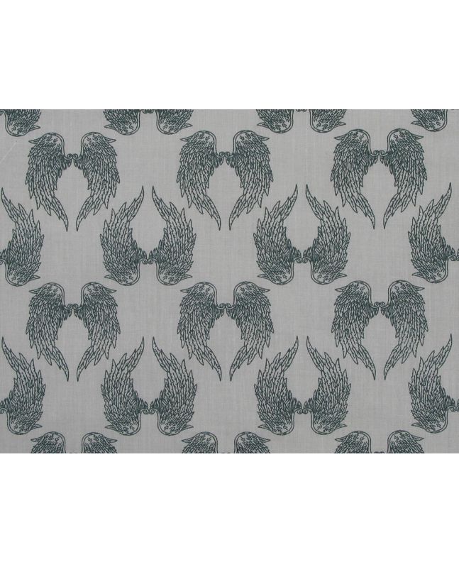 Angel Wings Polycotton Print, Grey