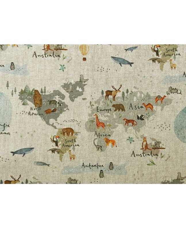 Animal Atlas Linen Look Cotton Panama, Natural