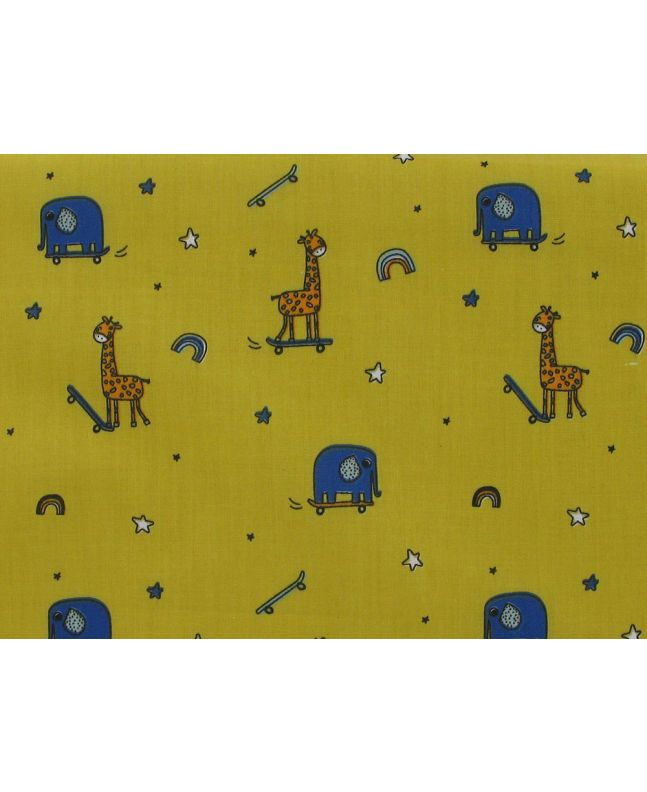 Animal Skoot Polycotton, Ochre